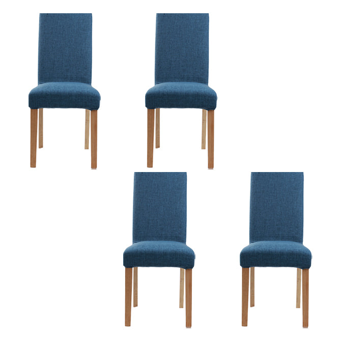Chaises de salle à manger sans accoudoirs rembourrées, chaise latérale à dossier solide avec pieds en bois