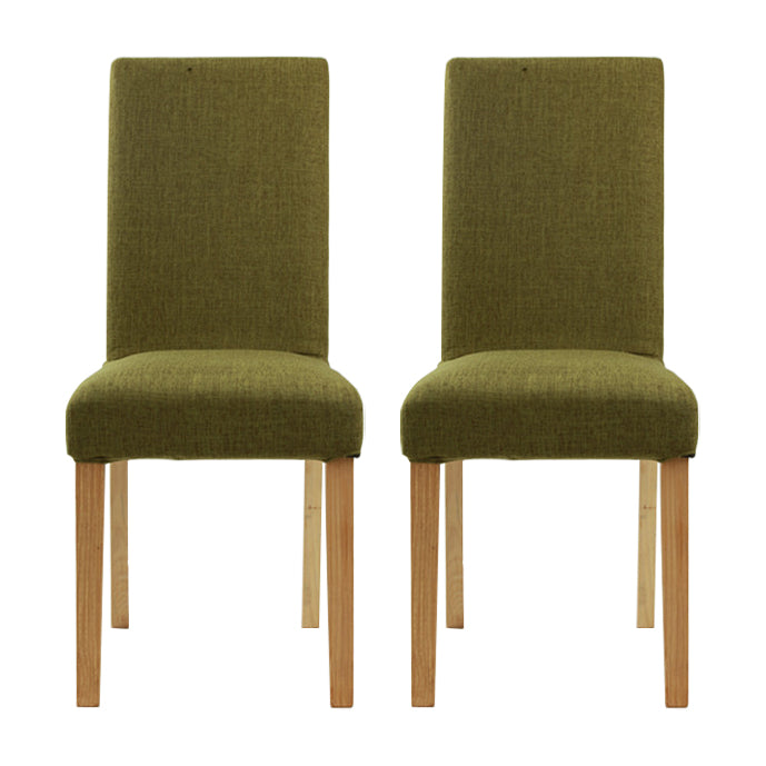 Chaises de salle à manger sans accoudoirs rembourrées, chaise latérale à dossier solide avec pieds en bois