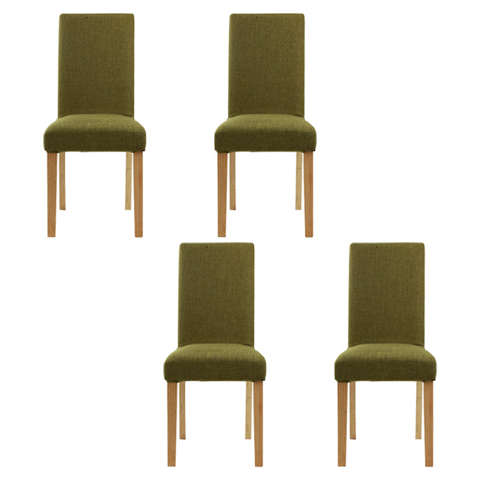 Chaises de salle à manger sans accoudoirs rembourrées, chaise latérale à dossier solide avec pieds en bois