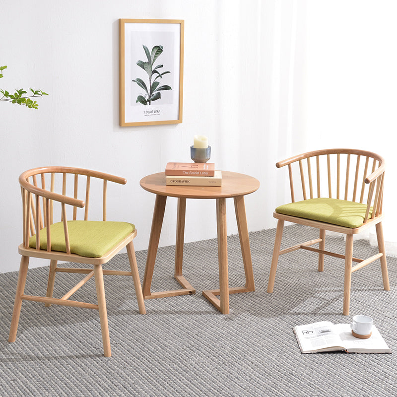 Chaise en bois d'hévéa de style moderne, chaises de salle à manger de cuisine arrière Windsor