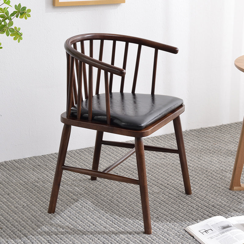 Chaise en bois d'hévéa de style moderne, chaises de salle à manger de cuisine arrière Windsor
