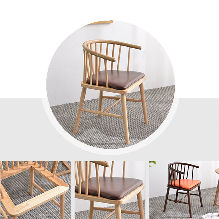 Chaise en bois d'hévéa de style moderne, chaises de salle à manger de cuisine arrière Windsor