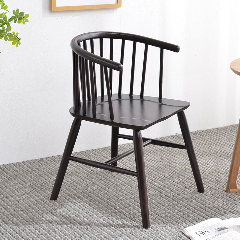 Chaise en bois d'hévéa de style moderne, chaises de salle à manger de cuisine arrière Windsor