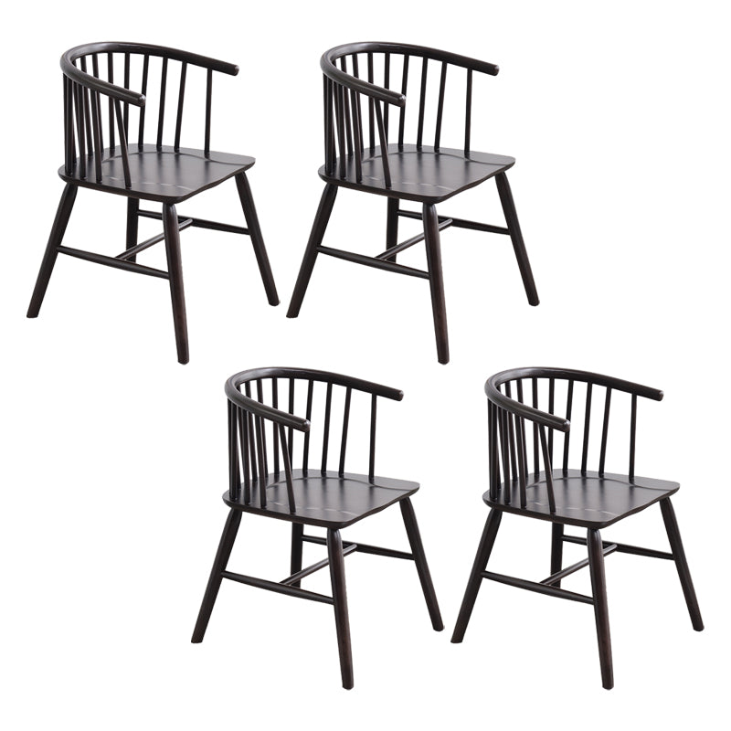 Chaise en bois d'hévéa de style moderne, chaises de salle à manger de cuisine arrière Windsor