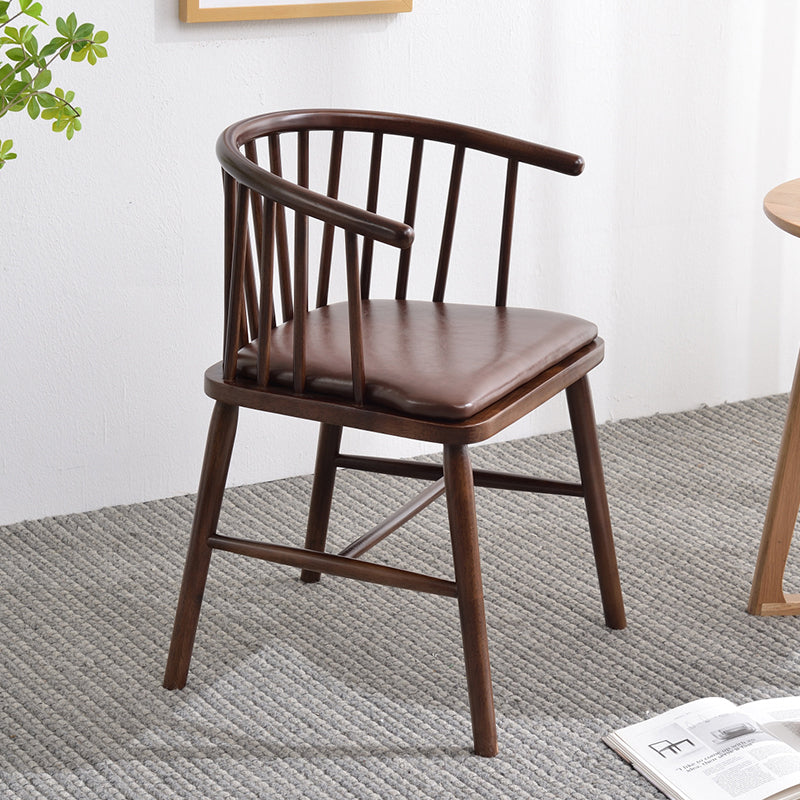 Chaise en bois d'hévéa de style moderne, chaises de salle à manger de cuisine arrière Windsor
