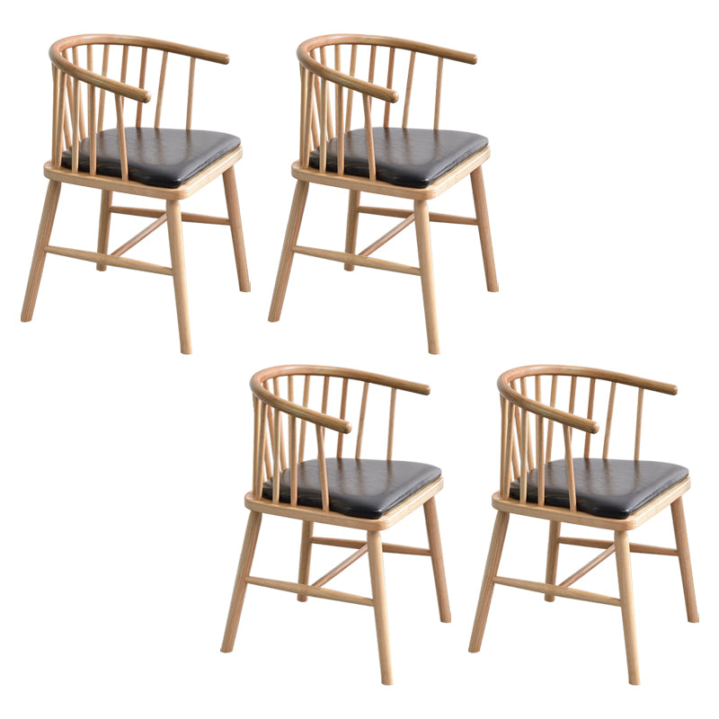 Chaise en bois d'hévéa de style moderne, chaises de salle à manger de cuisine arrière Windsor