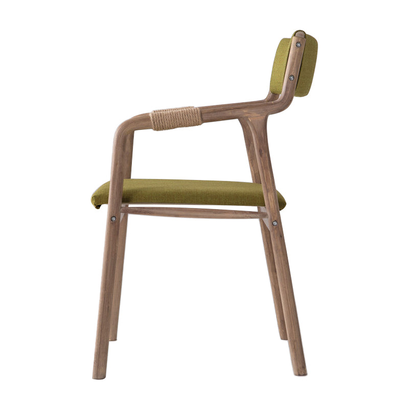 Fauteuil de salle à manger rembourré en bois courbé, chaise simple à dossier ouvert avec pieds en bois
