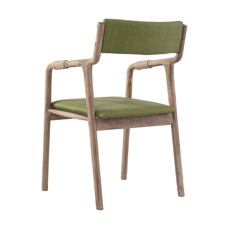 Fauteuil de salle à manger rembourré en bois courbé, chaise simple à dossier ouvert avec pieds en bois