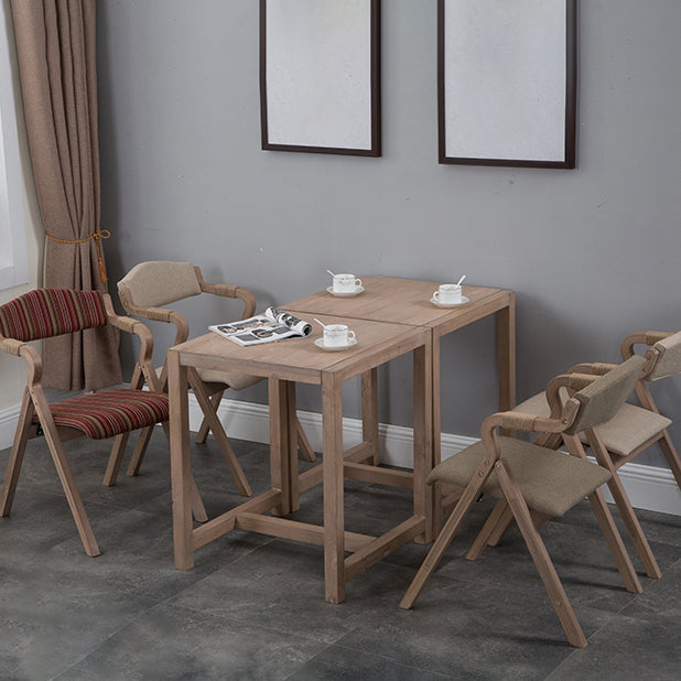 Sillón de comedor estilo campestre con respaldo abierto, sillones tapizados plegables