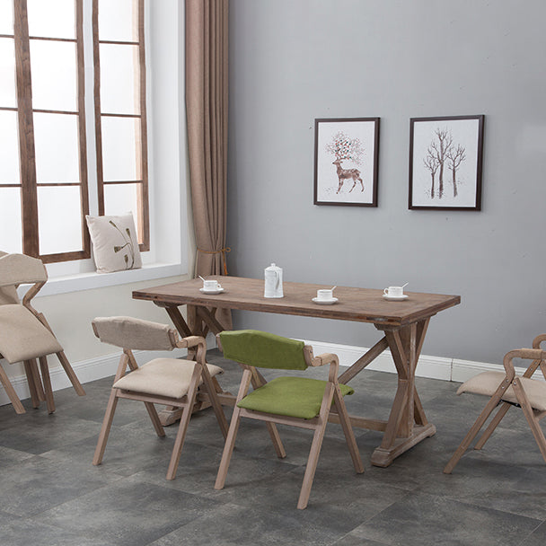 Fauteuil de salle à manger de style campagnard, fauteuils rembourrés pliables à dos ouvert