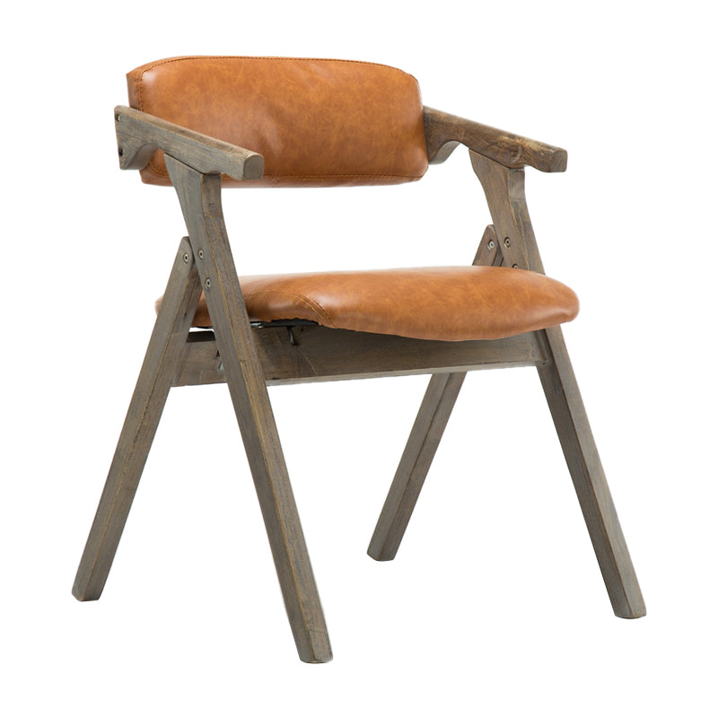 Fauteuils de salle à manger à dossier ouvert, fauteuil rembourré pliable avec pieds en bois