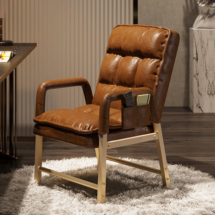 Chaise d'appoint rembourrée de Style contemporain, chaise de salle à manger simple avec bras à dossier solide, pour usage domestique
