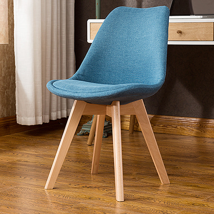 Contemporary Style Dining Room Chairs Solid Armless Chairs with Wooden Legs