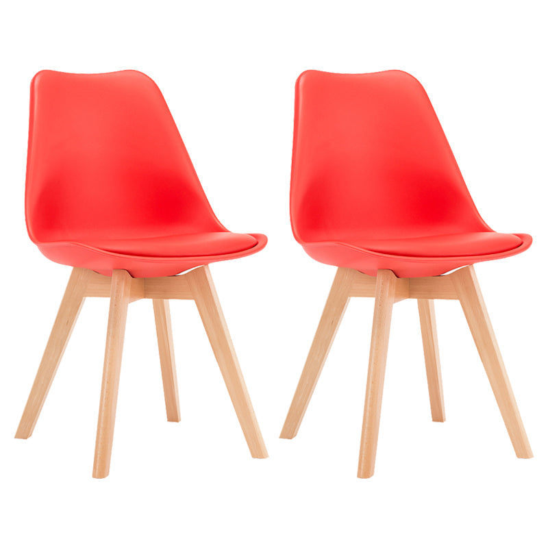 Sillas de comedor de estilo contemporáneo sillas sin brazos con patas de madera