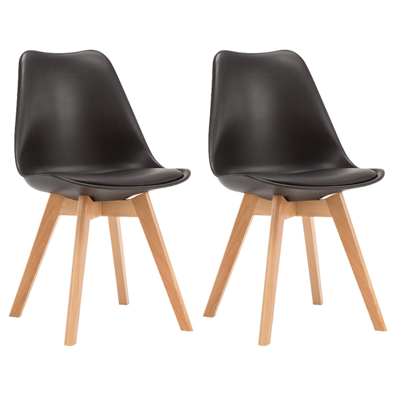 Chaises de salle à manger de style contemporain chaises sans bras solides avec des jambes en bois