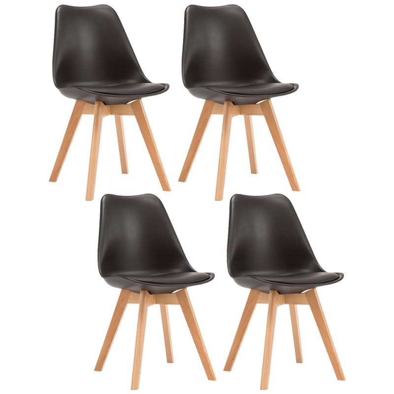 Chaises de salle à manger de style contemporain chaises sans bras solides avec des jambes en bois