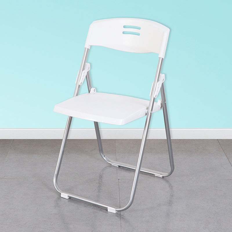 Chaise latérale de maison en plastique en métal contemporaine, chaise latérale de salle à manger à dossier ouvert sans bras