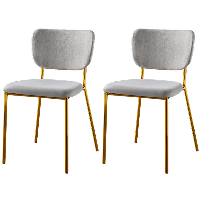 Scandinavian Style Metal Chair Set Kitchen Open Back Stackable Side Chairs
