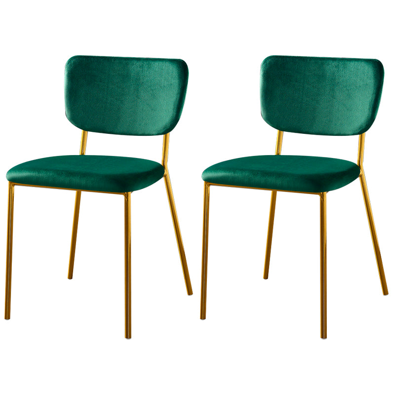 Scandinavian Style Metal Chair Set Kitchen Open Back Stackable Side Chairs