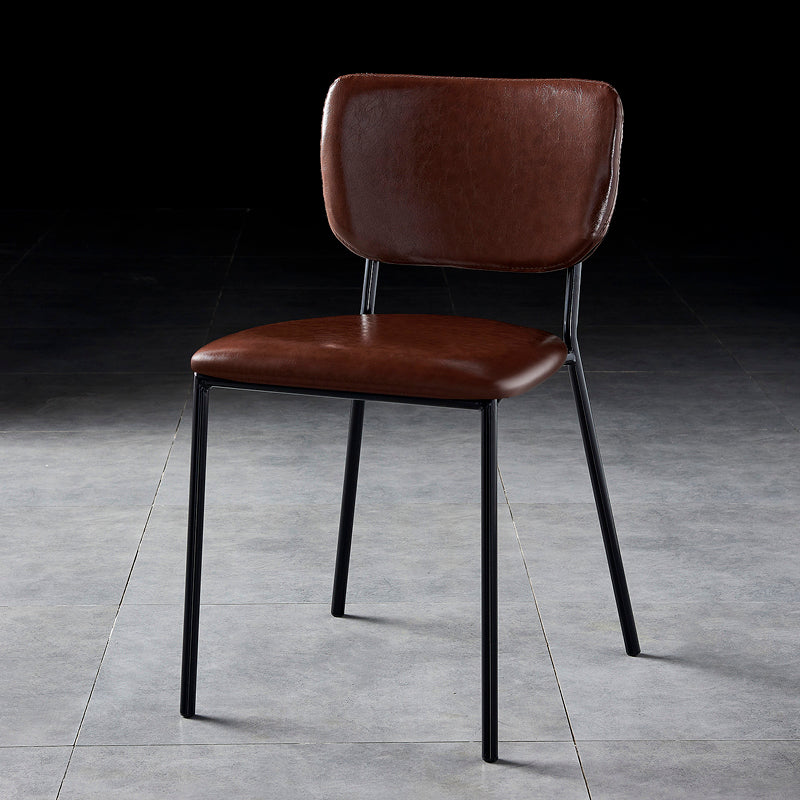 Scandinavian Style Metal Chair Set Kitchen Open Back Stackable Side Chairs