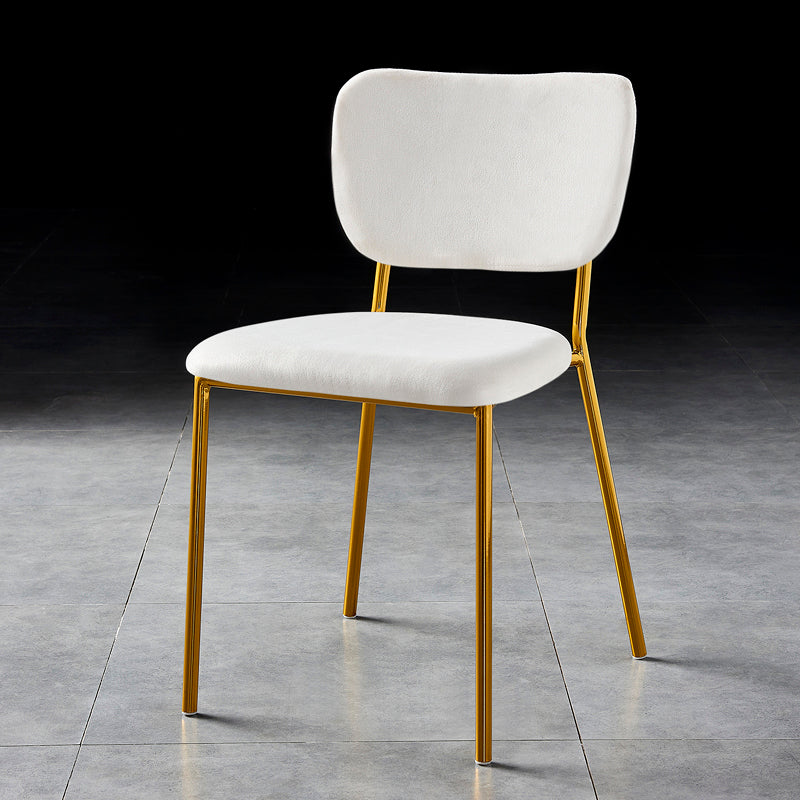 Scandinavian Style Metal Chair Set Kitchen Open Back Stackable Side Chairs