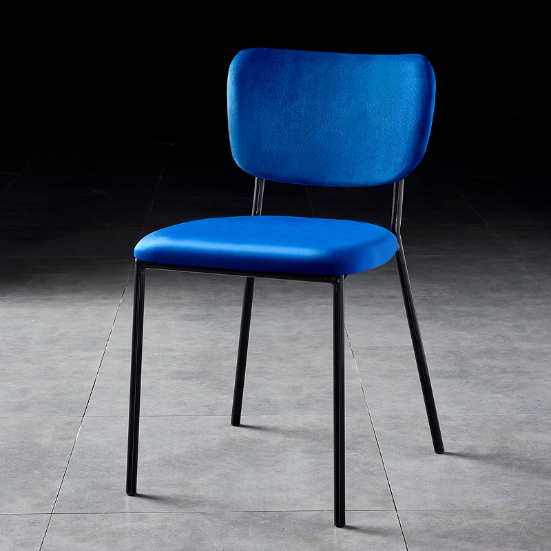 Scandinavian Style Metal Chair Set Kitchen Open Back Stackable Side Chairs