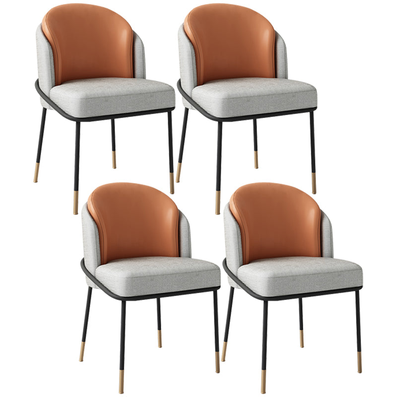 Scandinavische stijl gestoffeerde zijstoelen stevige rugarmloze eetkamerstoelen voor thuis