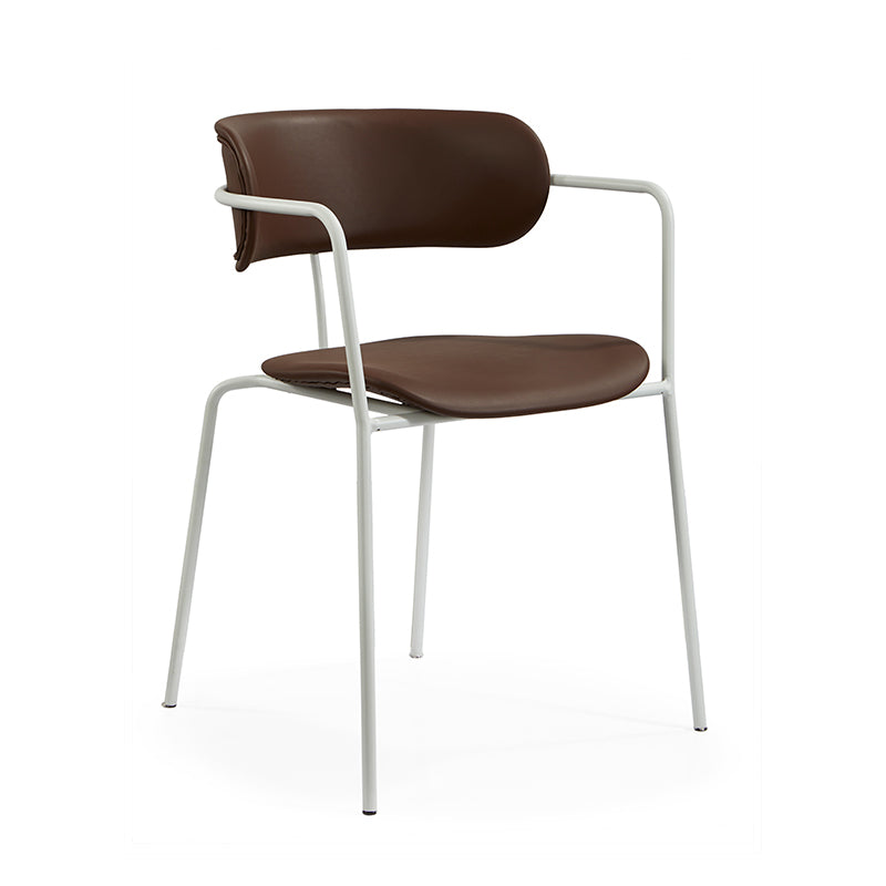 Chaises de salle à manger contemporaines en métal, fauteuil latéral à dossier ouvert pour usage domestique