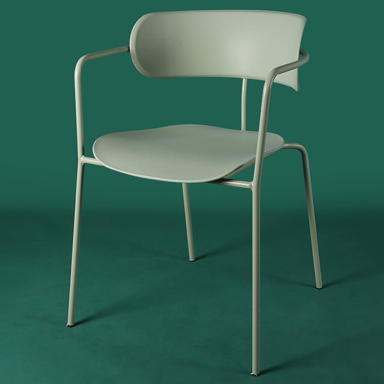Chaises de salle à manger contemporaines en métal, fauteuil latéral à dossier ouvert pour usage domestique