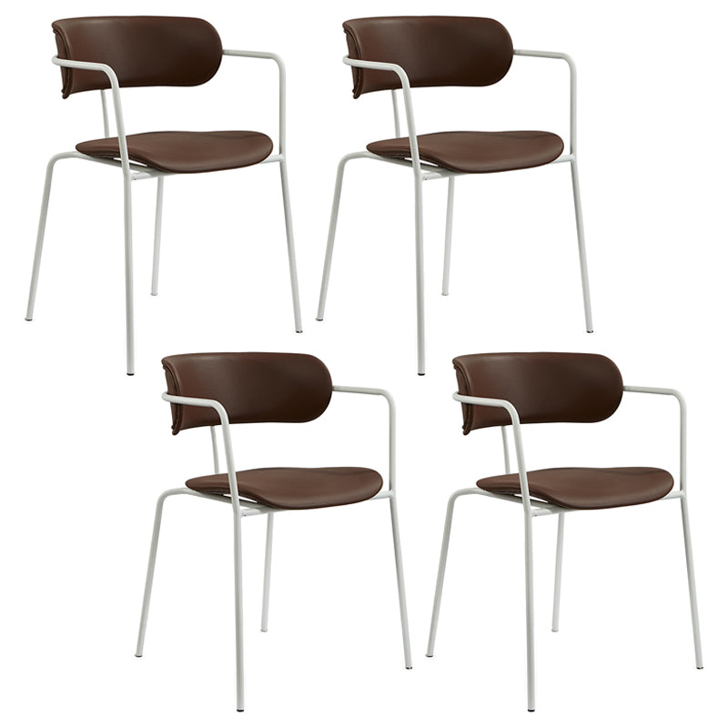 Chaises de salle à manger contemporaines en métal, fauteuil latéral à dossier ouvert pour usage domestique