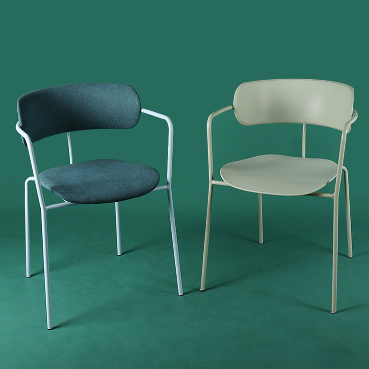 Chaises de salle à manger contemporaines en métal, fauteuil latéral à dossier ouvert pour usage domestique