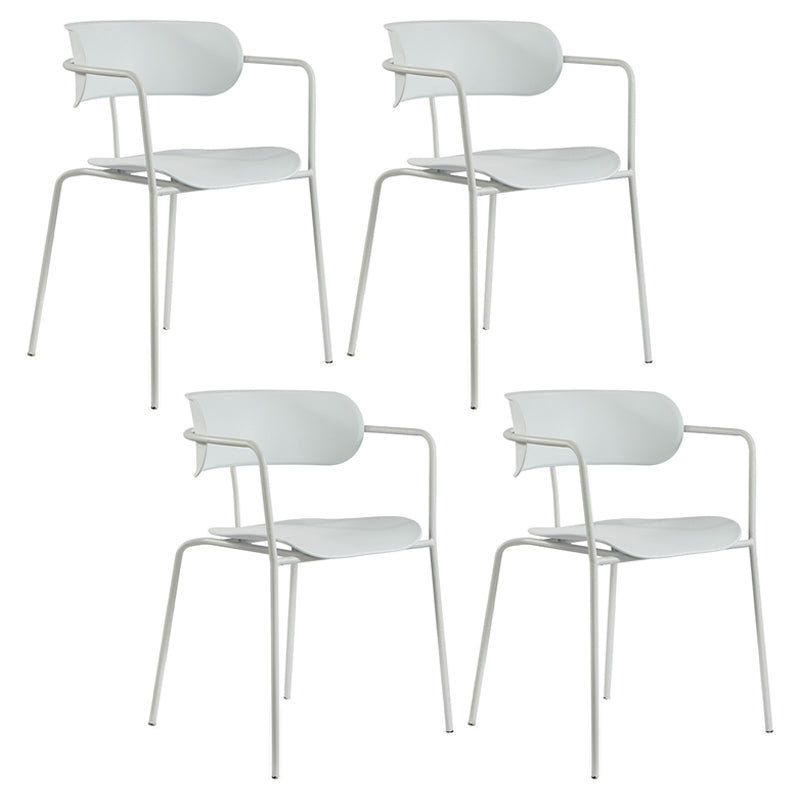 Chaises de salle à manger contemporaines en métal, fauteuil latéral à dossier ouvert pour usage domestique