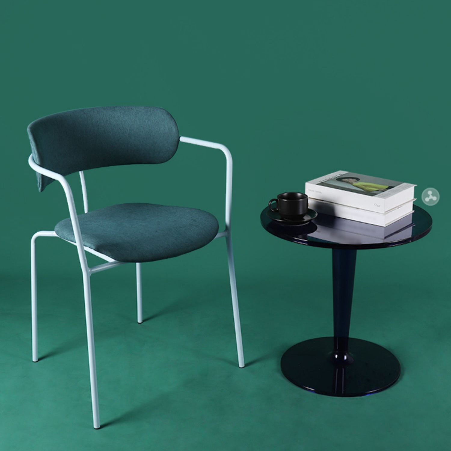 Chaises de salle à manger contemporaines en métal, fauteuil latéral à dossier ouvert pour usage domestique