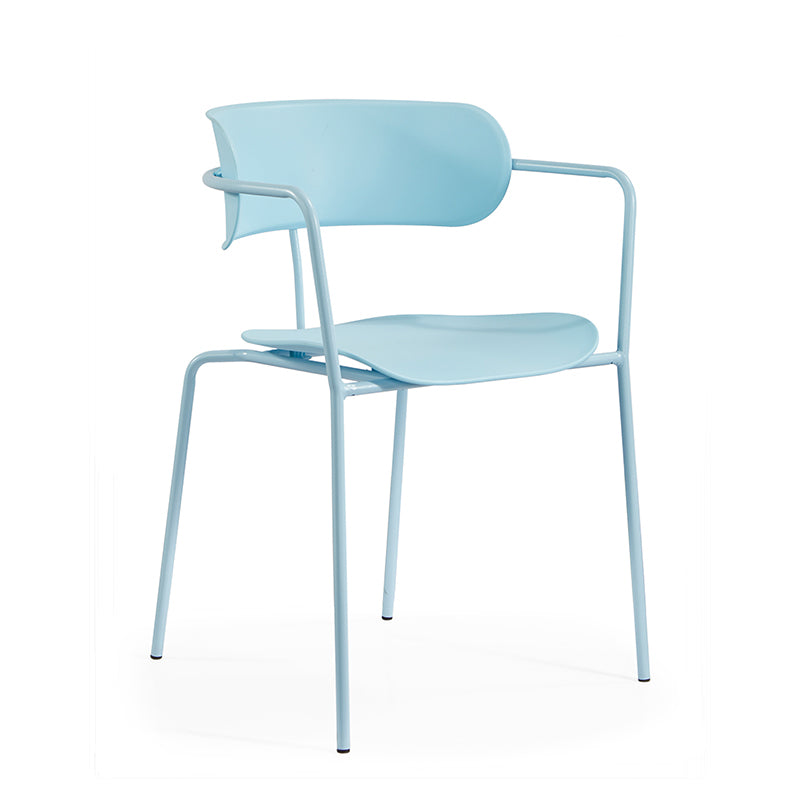 Chaises de salle à manger contemporaines en métal, fauteuil latéral à dossier ouvert pour usage domestique