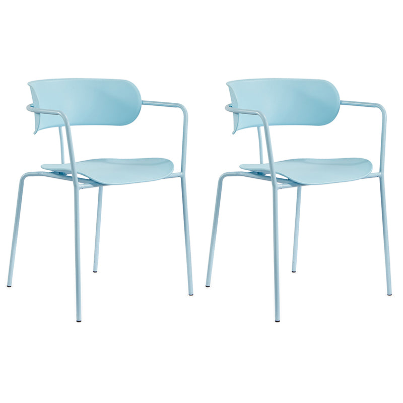Chaises de salle à manger contemporaines en métal, fauteuil latéral à dossier ouvert pour usage domestique