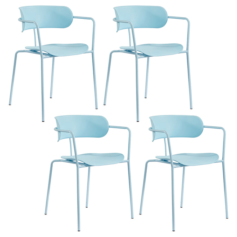 Chaises de salle à manger contemporaines en métal, fauteuil latéral à dossier ouvert pour usage domestique