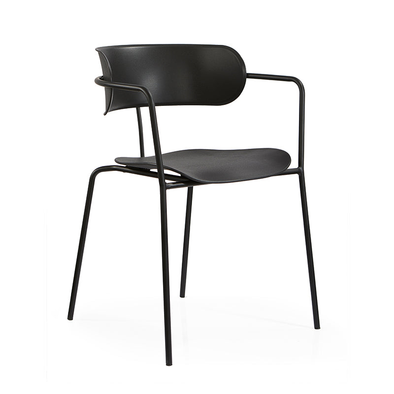 Chaises de salle à manger contemporaines en métal, fauteuil latéral à dossier ouvert pour usage domestique