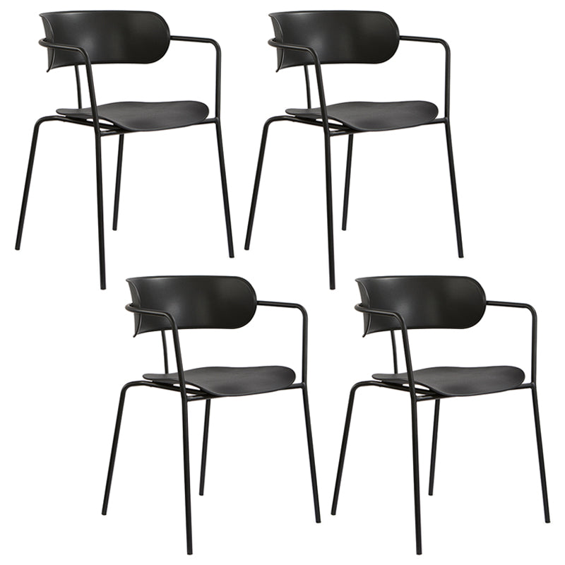 Chaises de salle à manger contemporaines en métal, fauteuil latéral à dossier ouvert pour usage domestique