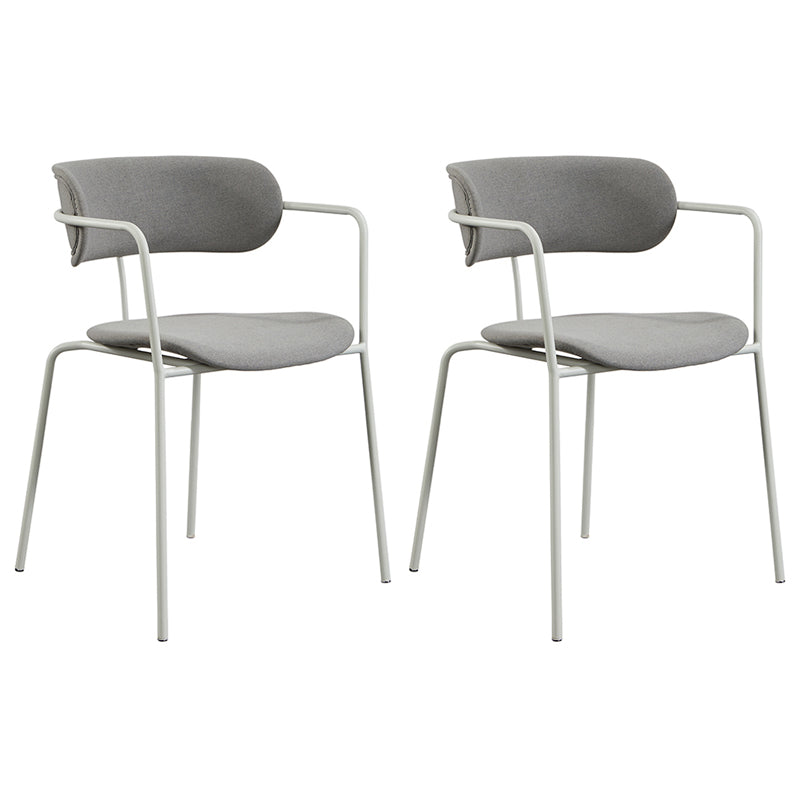 Chaises de salle à manger contemporaines en métal, fauteuil latéral à dossier ouvert pour usage domestique