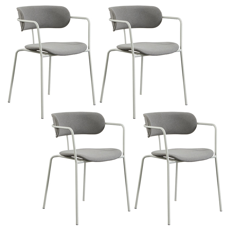 Chaises de salle à manger contemporaines en métal, fauteuil latéral à dossier ouvert pour usage domestique