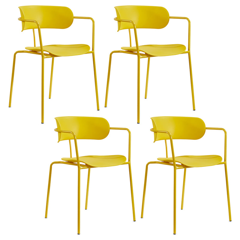 Chaises de salle à manger contemporaines en métal, fauteuil latéral à dossier ouvert pour usage domestique