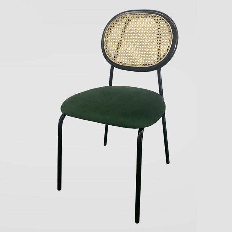 Chaises de salle à manger sans bras à dossier ouvert, chaise latérale rembourrée avec pieds en métal