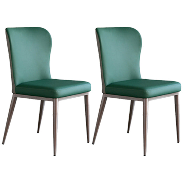 Silla de comedor de metal estilo moderno Sillas laterales sin brazos con respaldo (juego de 2)
