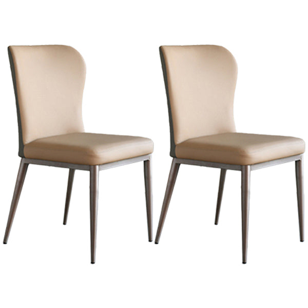Chaise de salle à manger en métal de style contemporain, chaises latérales sans accoudoirs à oreilles (Ensemble de 2)