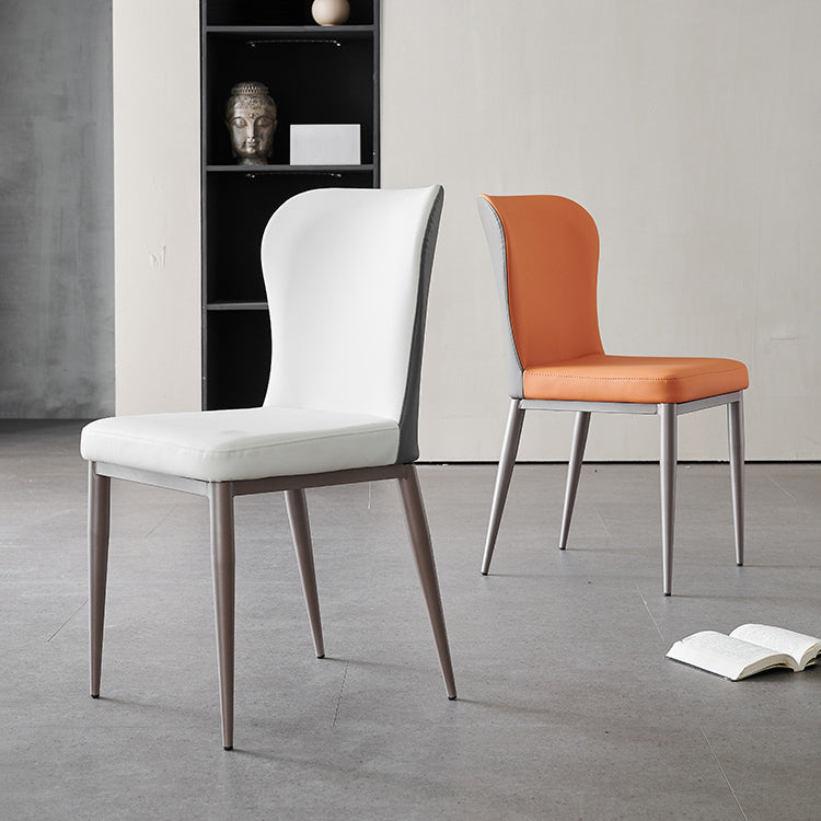 Silla de comedor de metal estilo moderno Sillas laterales sin brazos con respaldo (juego de 2)
