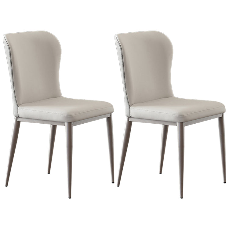 Silla de comedor de metal estilo moderno Sillas laterales sin brazos con respaldo (juego de 2)