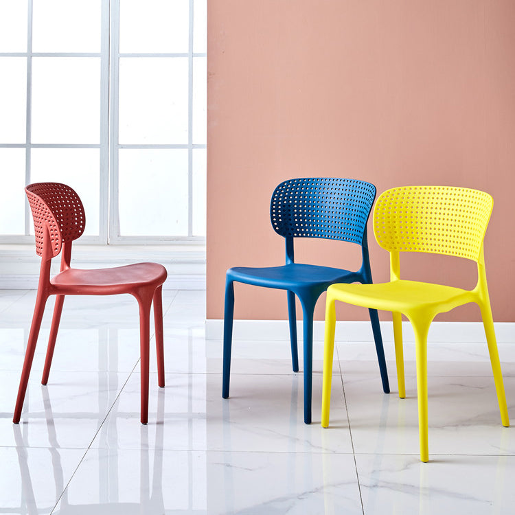 Moderne indoor-outdoor plastic dineren fauteuilse home open achterkant van de kandidaat aan de achterkant