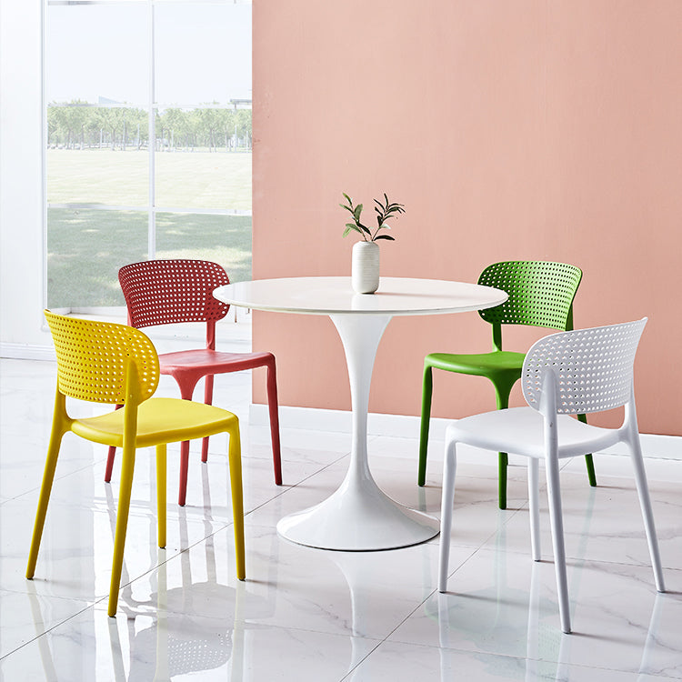 Moderne indoor-outdoor plastic dineren fauteuilse home open achterkant van de kandidaat aan de achterkant