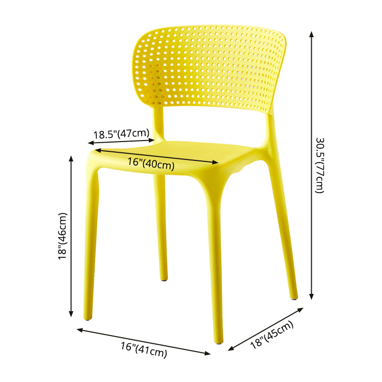 Moderne indoor-outdoor plastic dineren fauteuilse home open achterkant van de kandidaat aan de achterkant