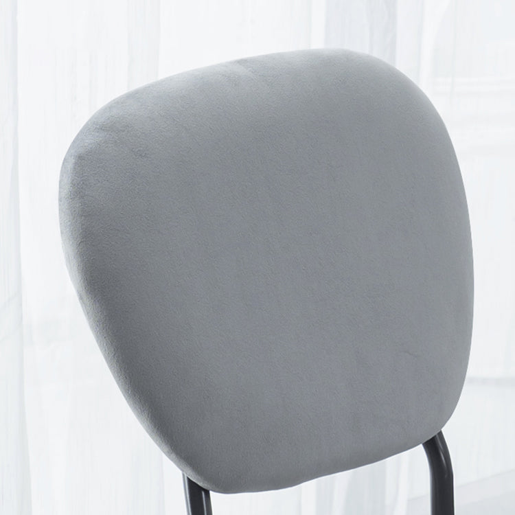 Sillas de comedor sin brazos con respaldo abierto, sillas laterales tapizadas con patas de metal